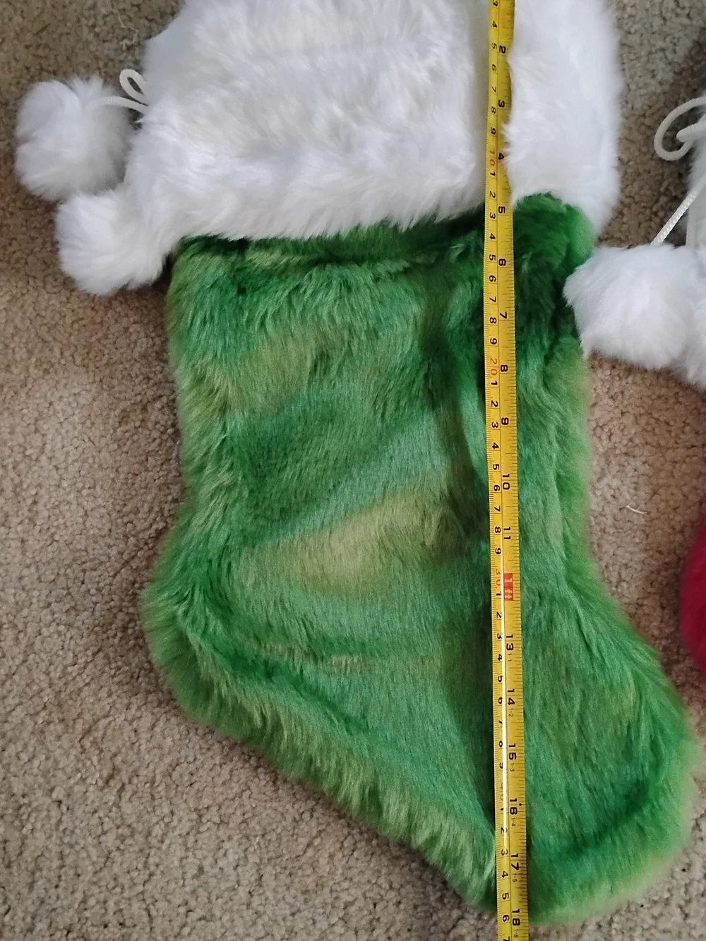 Brand New Pair of Fuzzy Holiday Stockings in Green and Pink